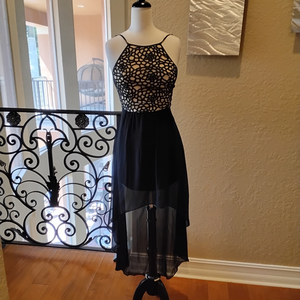 Elegant Black and Beige Women's Dress